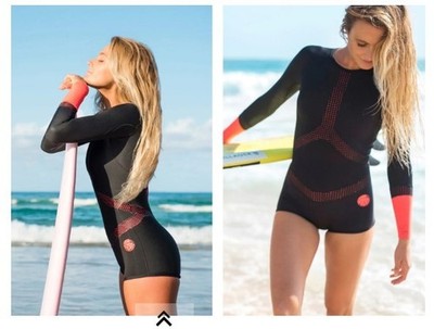 Rip Curl Surf Suit Romper UK  10 US 6 Y2K Rash Guard Swimwear Coastal Surfcore