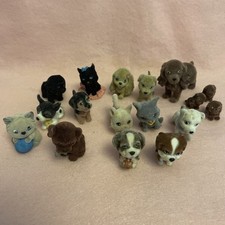 17 Puppy Kitty In My Pocket Flocked Fuzzy Miniature Animals Lot Dog Cat