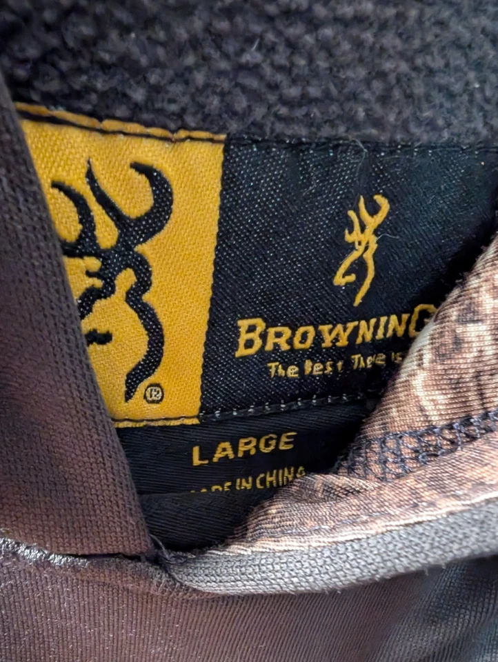 Browning Hoodie Medium Brown Fleece Long Sleeve Camouflage Hunting - Image 3 of 3