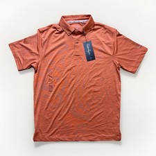 Walter Hagen P11 Champ Stripe DD Polo Performance 11 Golf Shirt Small Orange