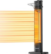 VAGKRI Outdoor Electric Patio Heater, 1500W Dual Carbon Tube Infrared Heater, Ti