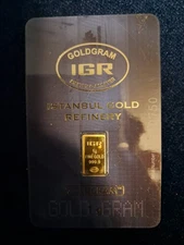 1g .999 Fine IGR Gold Bar - Istanbul Gold Refinery - Sealed Assay Card