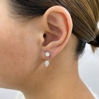 2.1ct Pear & Round Jacket Earrings White Gold 14K Labcreated Diamond F/VS — photo 5