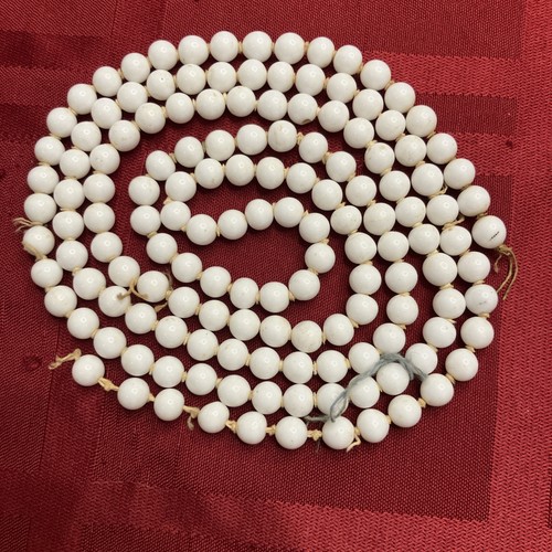 Vintage White Glass Beads for Jewery Making 43-inches Long, 146 Beads