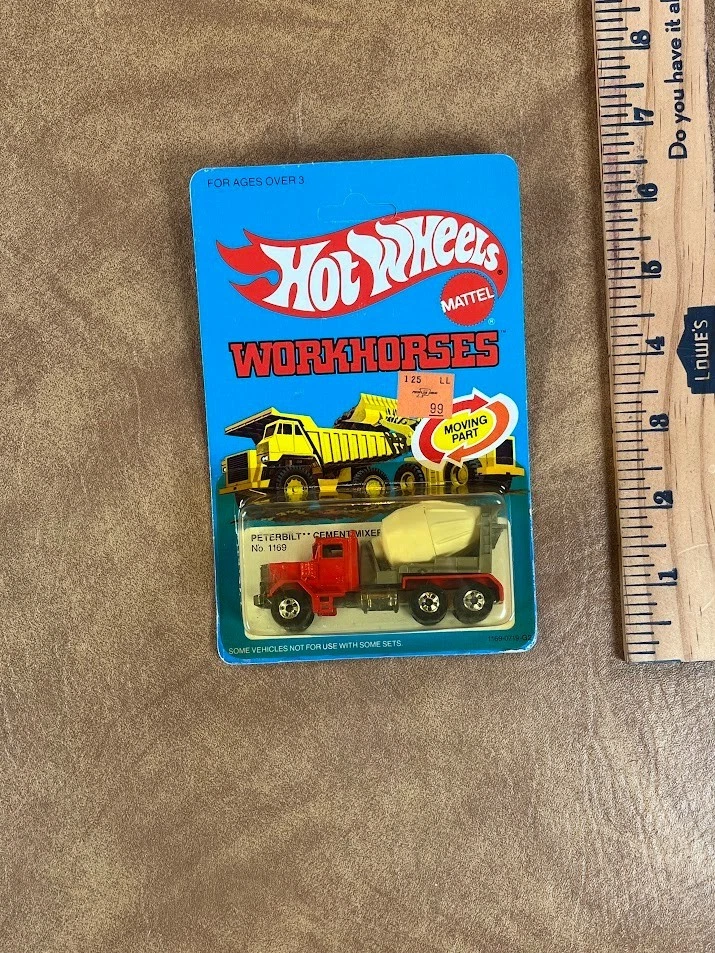 美泰风火轮 1983 年马来西亚 #1169 彼得比尔特水泥搅拌机工作马全新全新带包装 — 第 2/4 张图片