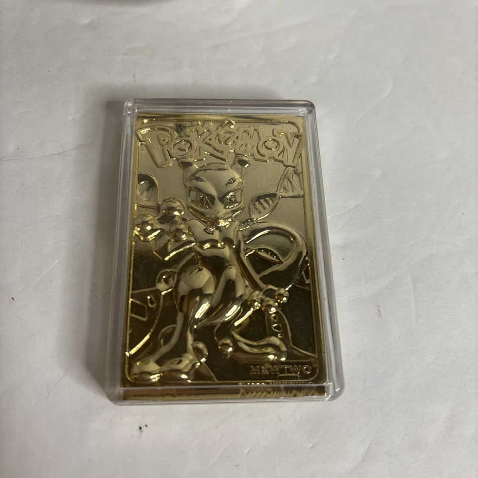 Tarjeta Pokémon Burger King 1999 edición limitada chapada en oro de 23 quilates Mewtwo sin caja Foto 3 de 4