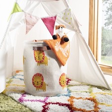 Lenny The Bright Lion Baby Storage Basket Orange/Beige