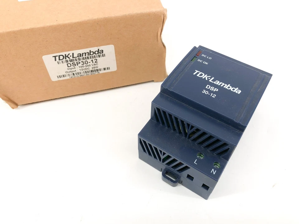 New TDK-Lambda DSP30-12 DIN Rail Power Supply 100-240 VAC 12 VDC 25W 29671171 - Image 1 of 4