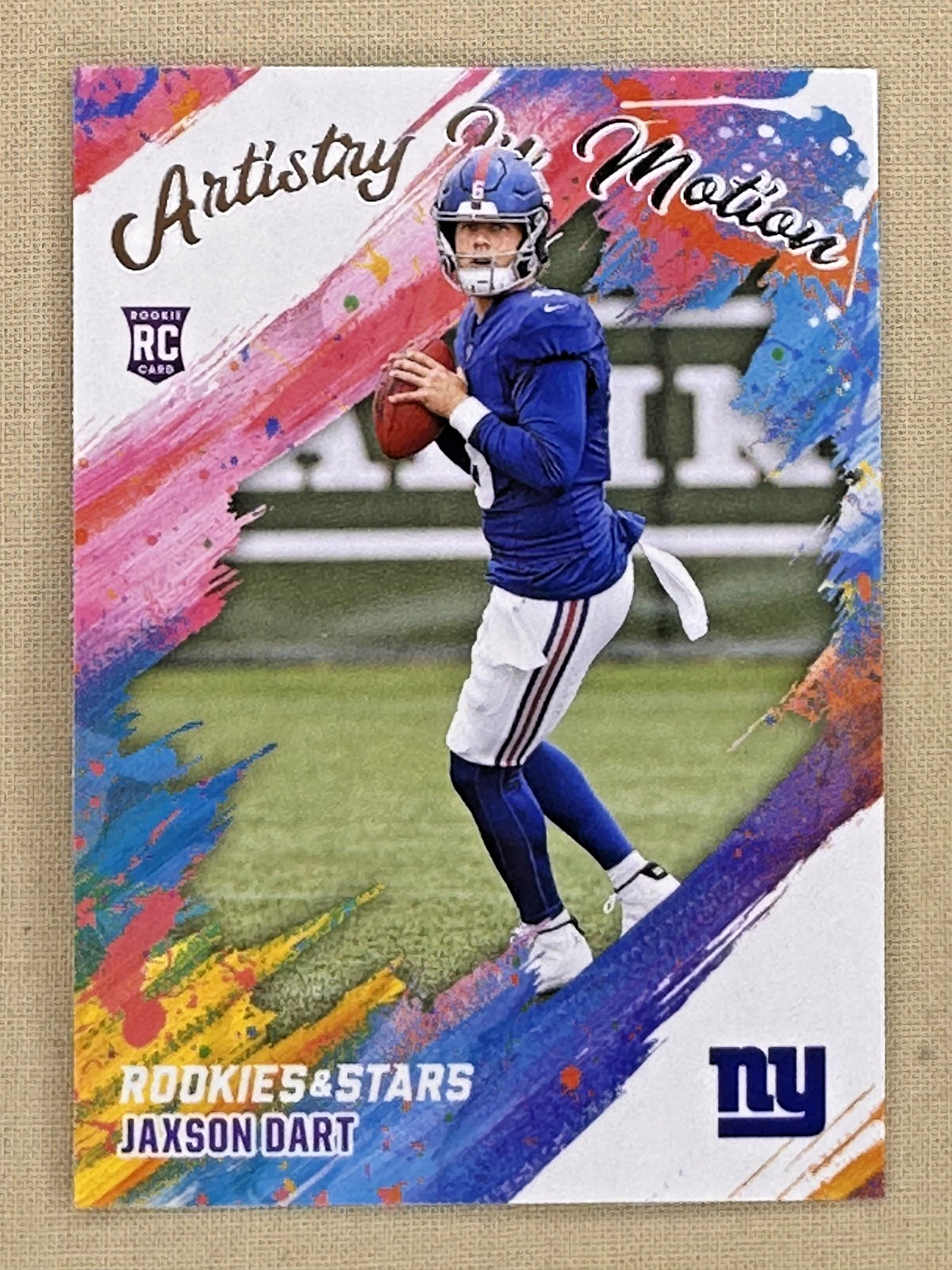 2025 Rookies and Stars Jaxson Dart Artistry in Motion New York Giants #16