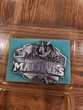 Vintage 1987 United States Marines Belt Buckle Siskiyou Made USA