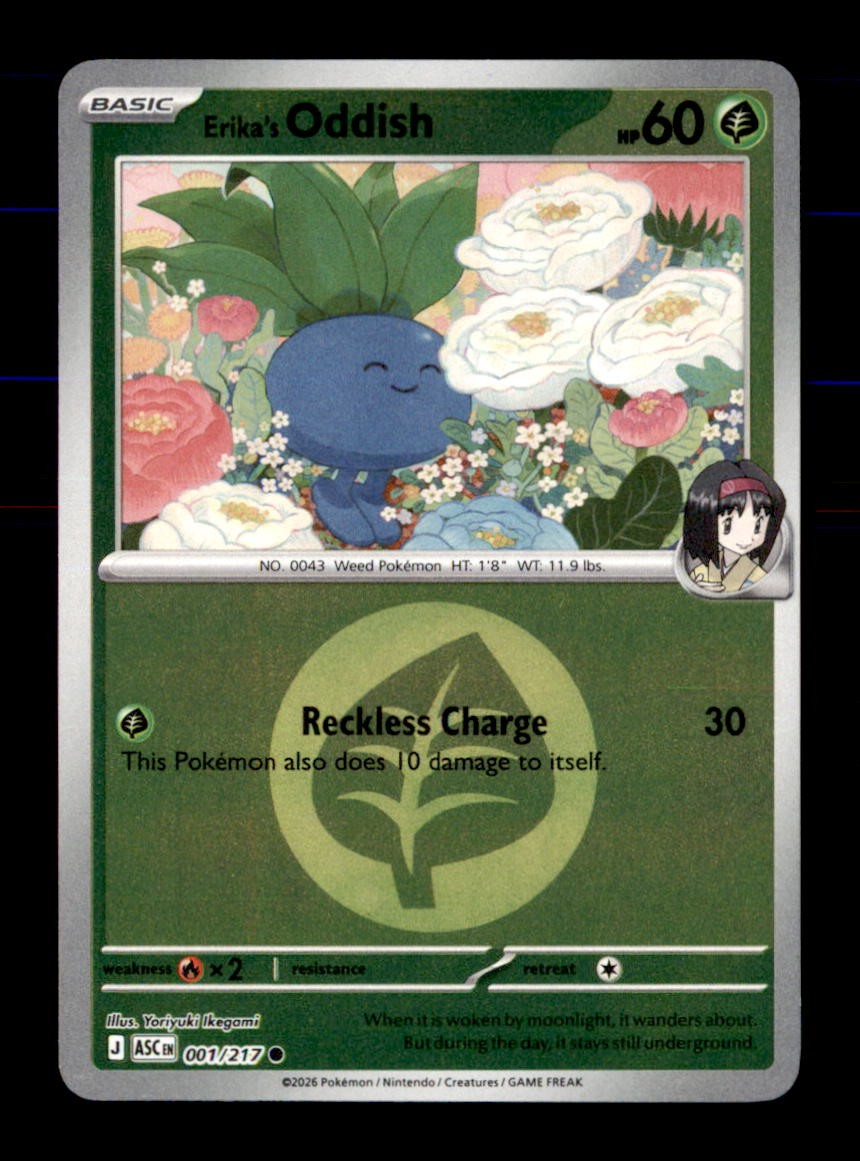 Erika's Oddish (Energy Symbol  001/217 Ascended Heroes Pokemon Reverse Holo NM