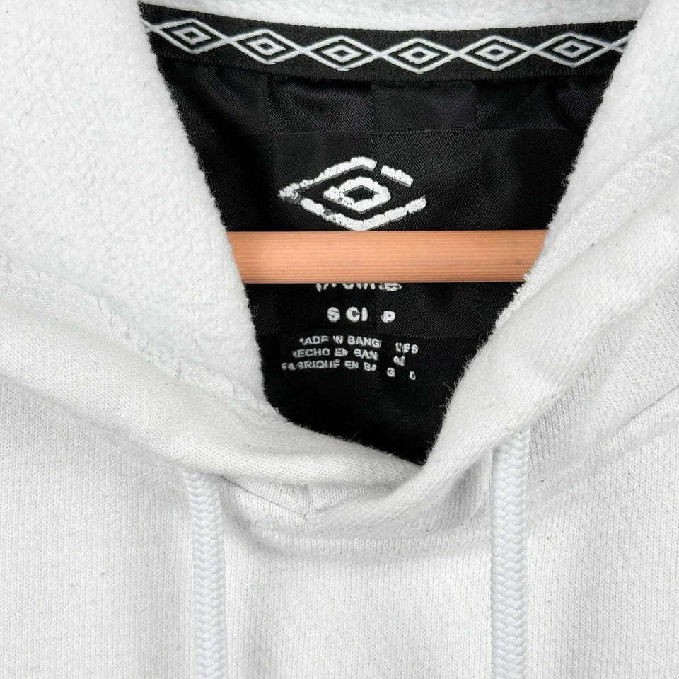 Sudadera con Capucha Umbro Vintage Años 90 Y2K Blanco Negro Costura Cinta Talla S Hombres Foto 3 de 3