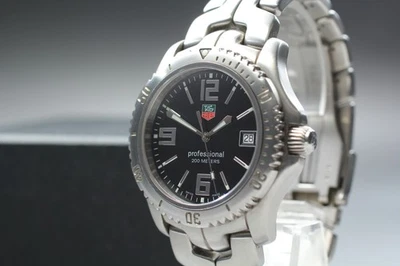 [N MINT] TAG Heuer Link WT1110 Professional Quartz Black Dial Date Men's Watch - Image 1 of 4