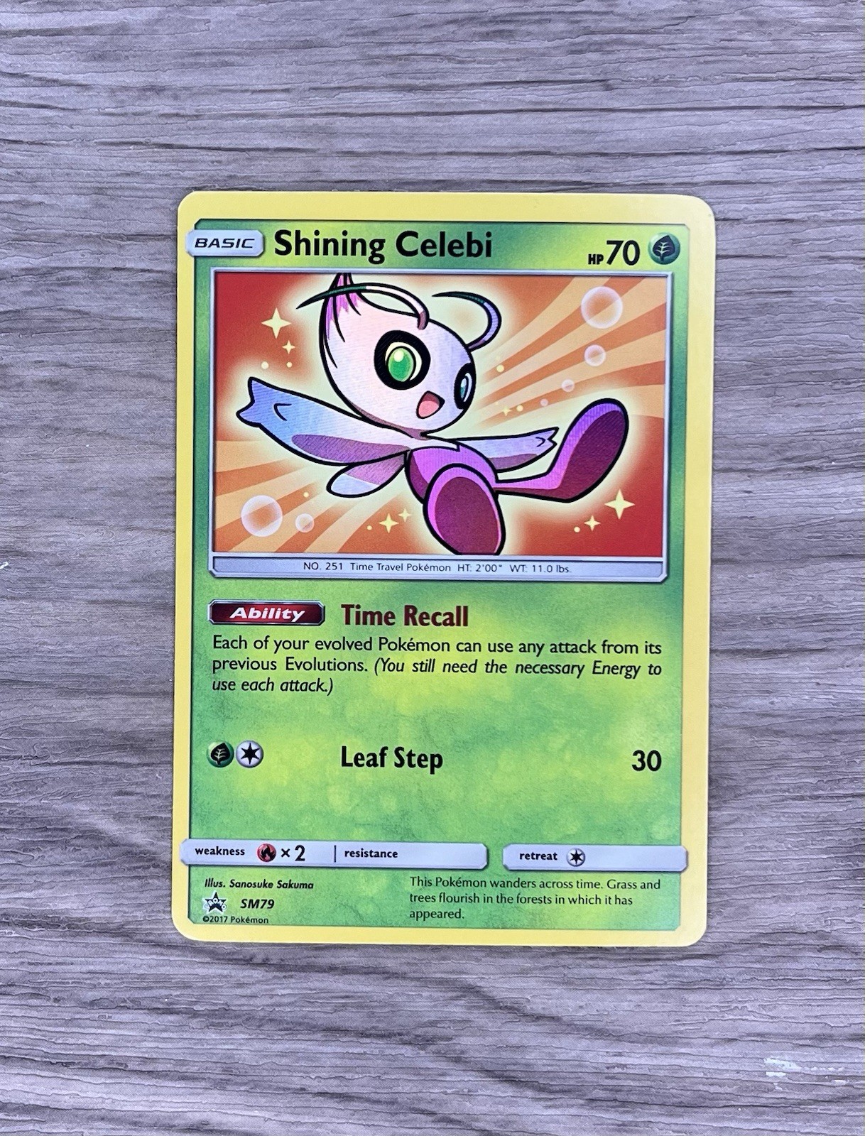 Shining Celebi- SM79 Black Star Promo 2017 LP English Pokemon Card
