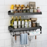 GewüRzregal Wand Ohne Bohren,2Er Set GewüRzregal HäNgend Mit KüChenrollenhalter