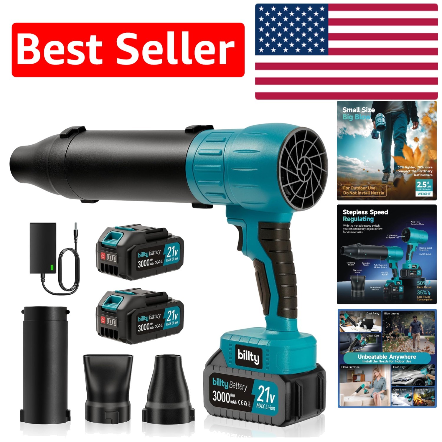 : 35000 Rpm For Effortless Yard Cleaning