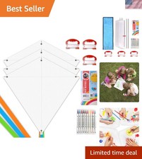 Colorful DIY Kite Making Kit - 3 Pack for Kids with Markers, Perfect Party Fun 