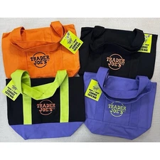 FULL SET of 4! Trader Joe’s Halloween Mini Canvas Tote Bags - New with Tags!