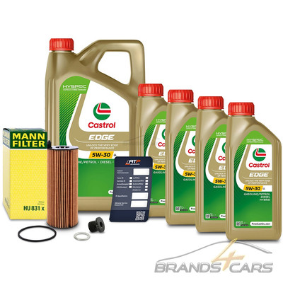 MANN-FILTER ÖLFILTER+9L CASTROL EDGE 5W-30 LL FÜR VW TOUAREG 7L 3.0 V6 TDI 04-08