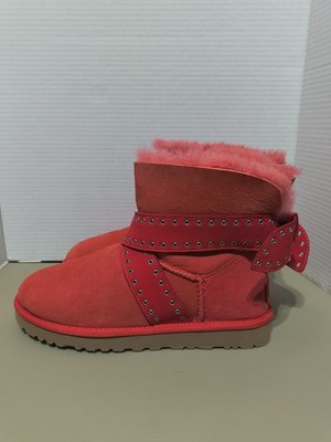 Ugg Cameron Classic Bailey Bow Boots In Lipstick Red Size 9 Women