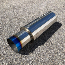 Hks Hi-power Racing Muffler Titanium Burnt Blue Tip Jdm In 3 Out 5 Turbo