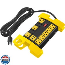 Heavy Duty Power Strip with USB, Workshop 8 Outlet Surge Protector 2700 Joule