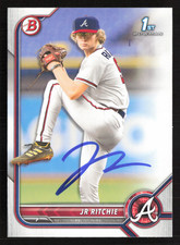 JR Ritchie Signed 2022 1st Bowman Draft Paper Card #BD-126 Atlanta Braves 9