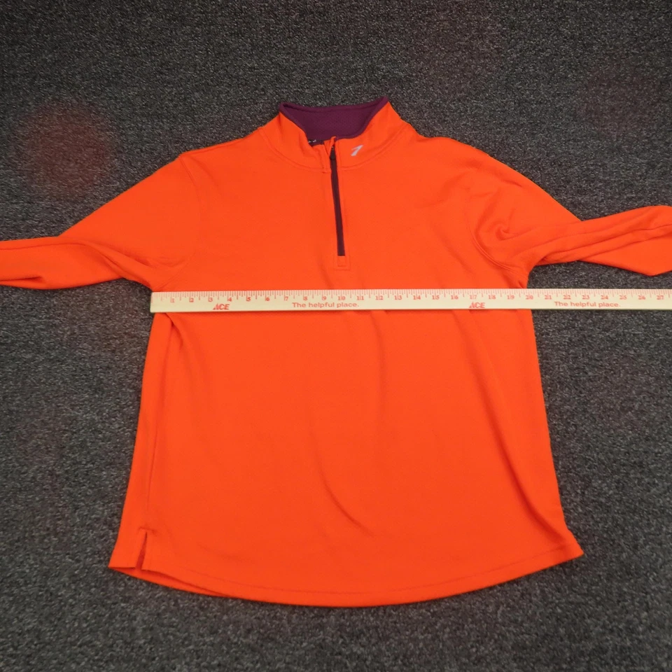 Brooks Pullover Mujer XL Naranja 1/4 Cremallera Correr Manga Larga Equilibrio Top Foto 4 de 4