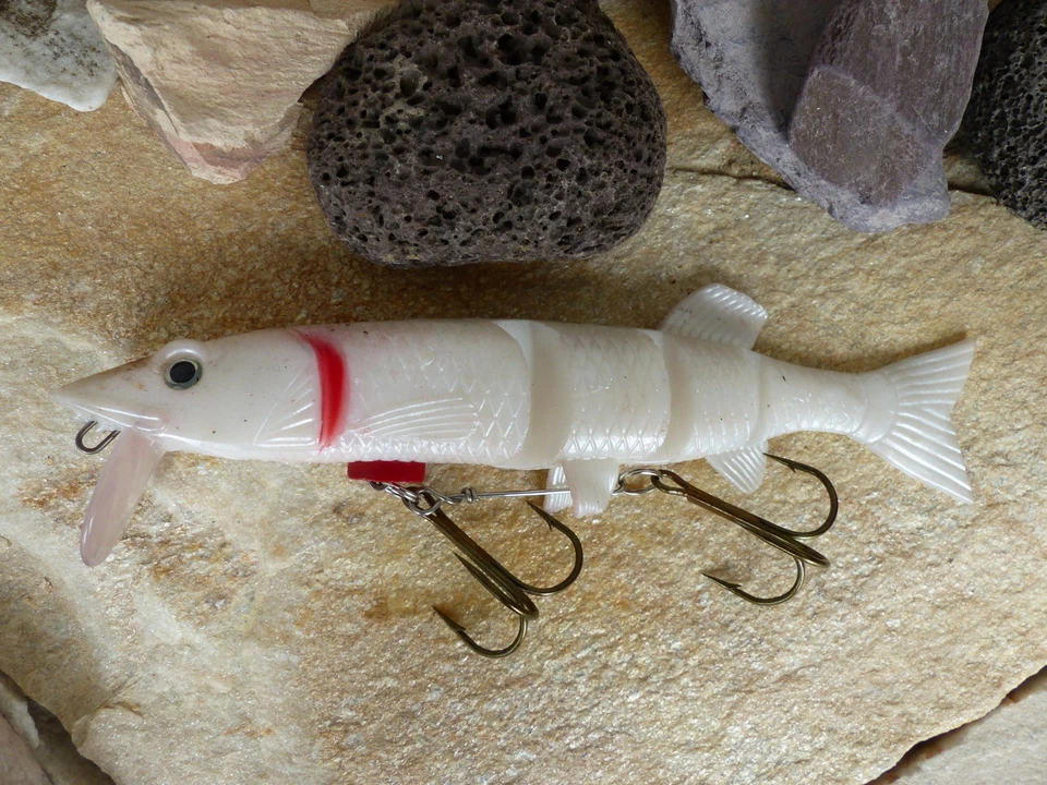 SHAD DUNWRIGHT LIFELIKE LURES PIKE FERTIG MONTIERT WOBBLER 20cm 60g IN WEISS