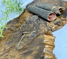 Franklin Style Vintage 1800s Era Telescopic Temple Eyeglasses Lot Of 3 And Case