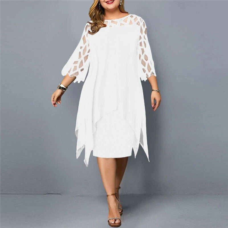 plus size white formal dress