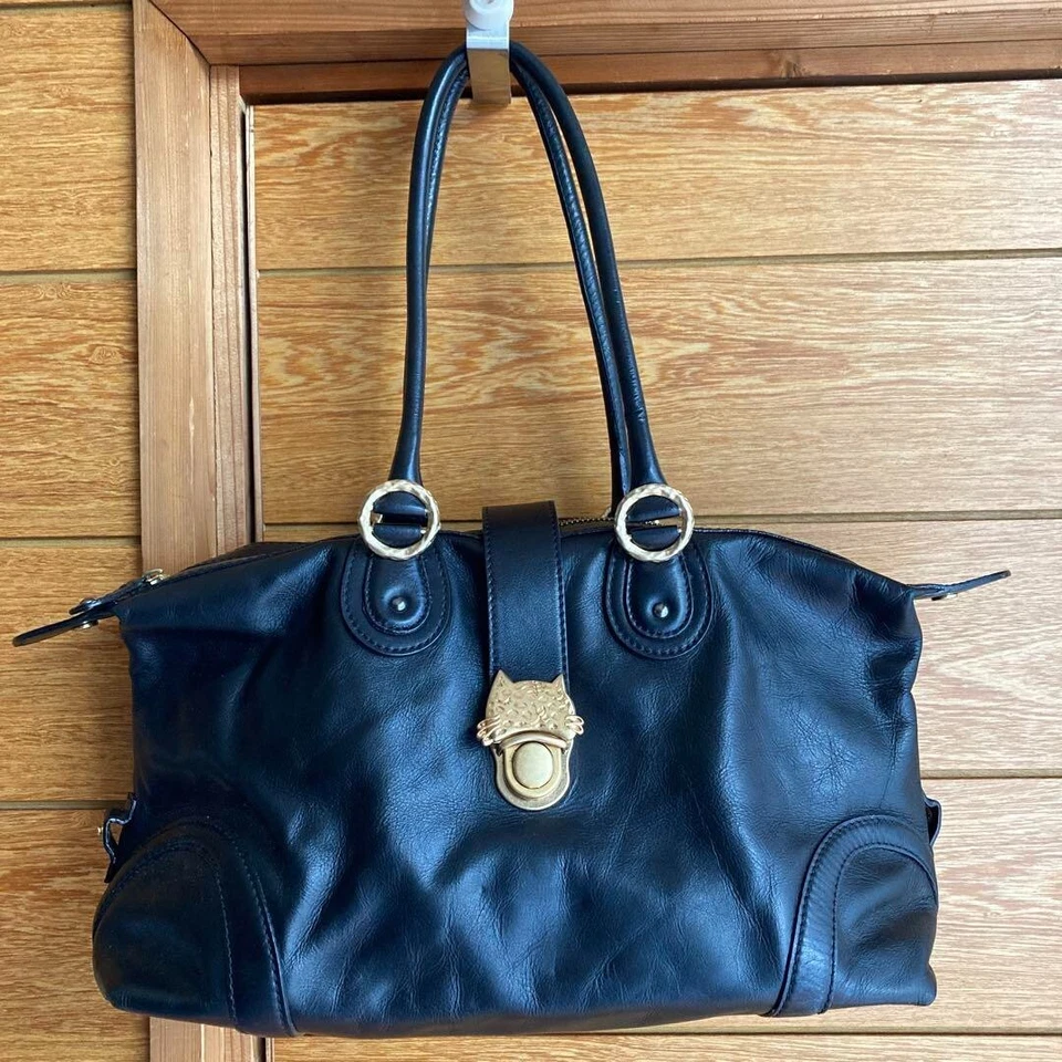 Bolso de hombro Tsumori Chisato para mujer Kariyaneko gato negro dorado damas Foto 4 de 4