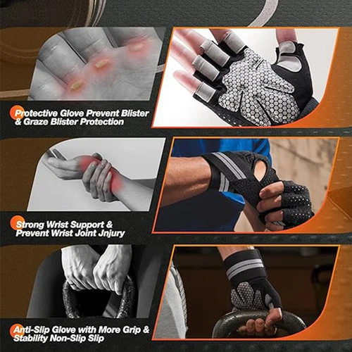 Fitness Gloves Weight Lifting Gym Workout Training Wrist Wrap Strap Men & Women - Picture 6 of 20