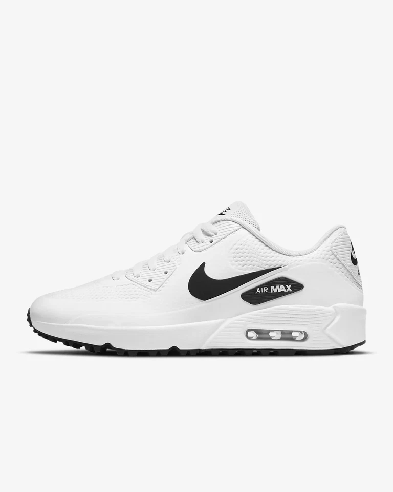 Zapatos de golf Nike Air Max 90G para hombre en blanco/negro, diferentes tallas, CU9978-101 Foto 2 de 4