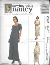 Vintage McCall's #2091 Sewing with Nancy Misses' Top & Skirt Size 12-14 UNCUT
