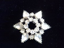 Vintage Rhinestone 6 Sided Star Pin Brooch