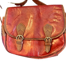 I Medici Firenze Italian Maroon Leather Flap Front Crossbody Bag RARE Soft ++VID