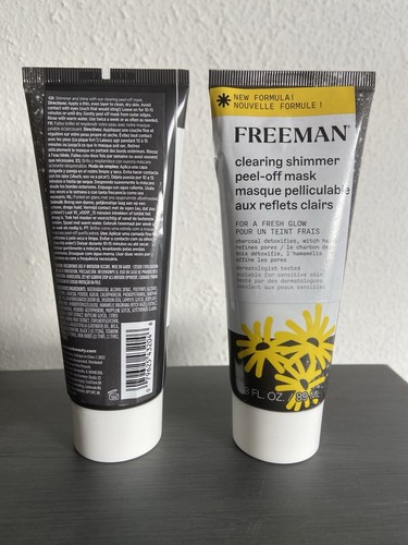 2 x Freeman Feeling Charcoal and Witch Hazel Clearing shimmer Peel-Off Mask 89ml - Picture 2 of 3