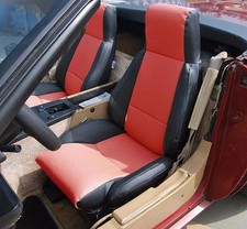 For 1984-1993 Chevy Corvette C4 Type3 Custom Fit Pair Seat Covers Blackred