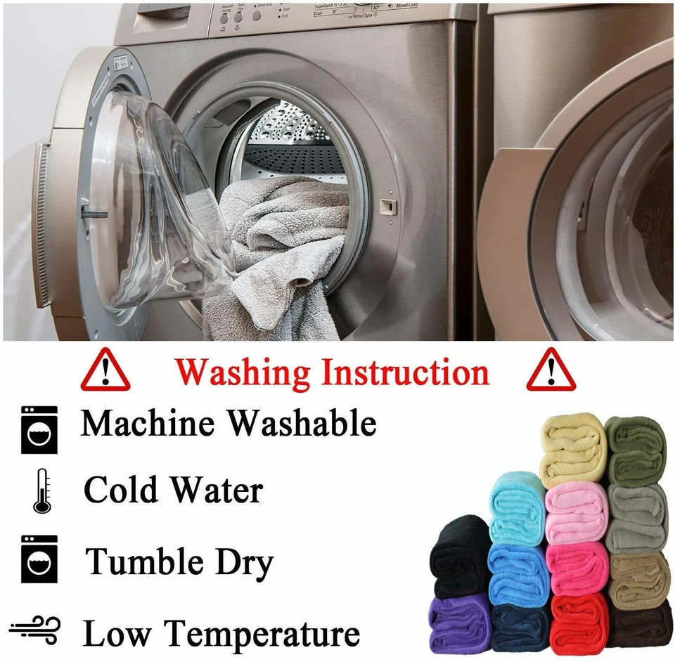 Throw Blanket Soft Plush Fleece Flannel Couch Sofa Bed Solid Colors 50" x 60" - Image 3 of 4