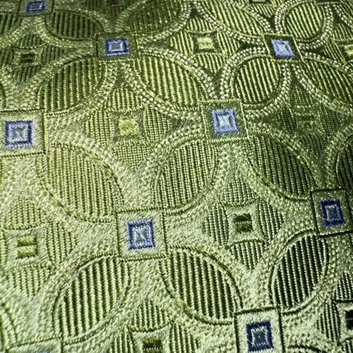 John W Nordstrom Spring Green Textured Geometric Woven Silk Tie Made in USA