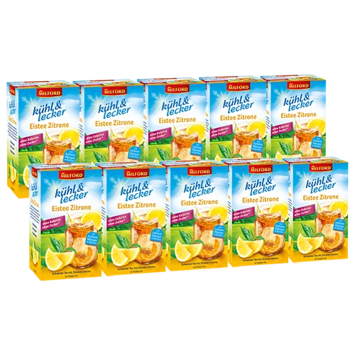 Milford kühl & lecker Eistee Zitrone, 20 Teebeutel 10er Pack