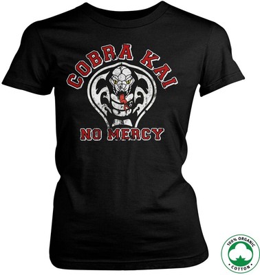 Cobra Kai No Mercy Organic Girly Tee Damen T-Shirt Black