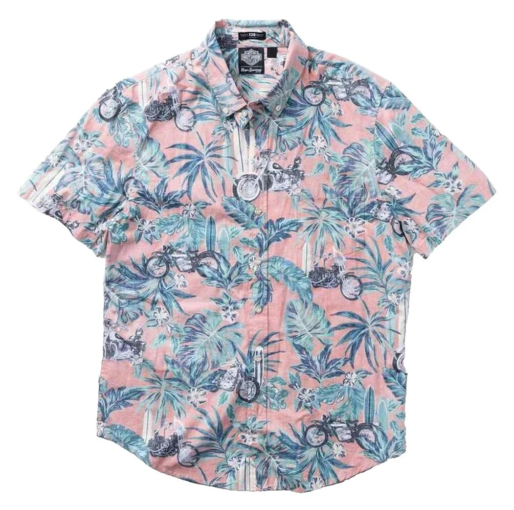 Hawaiana Harley-Davidson Informal Con Botones camisas para hombres