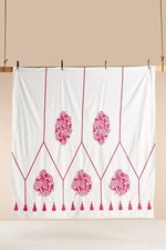 embroidered duvet cover, king size, pink and white