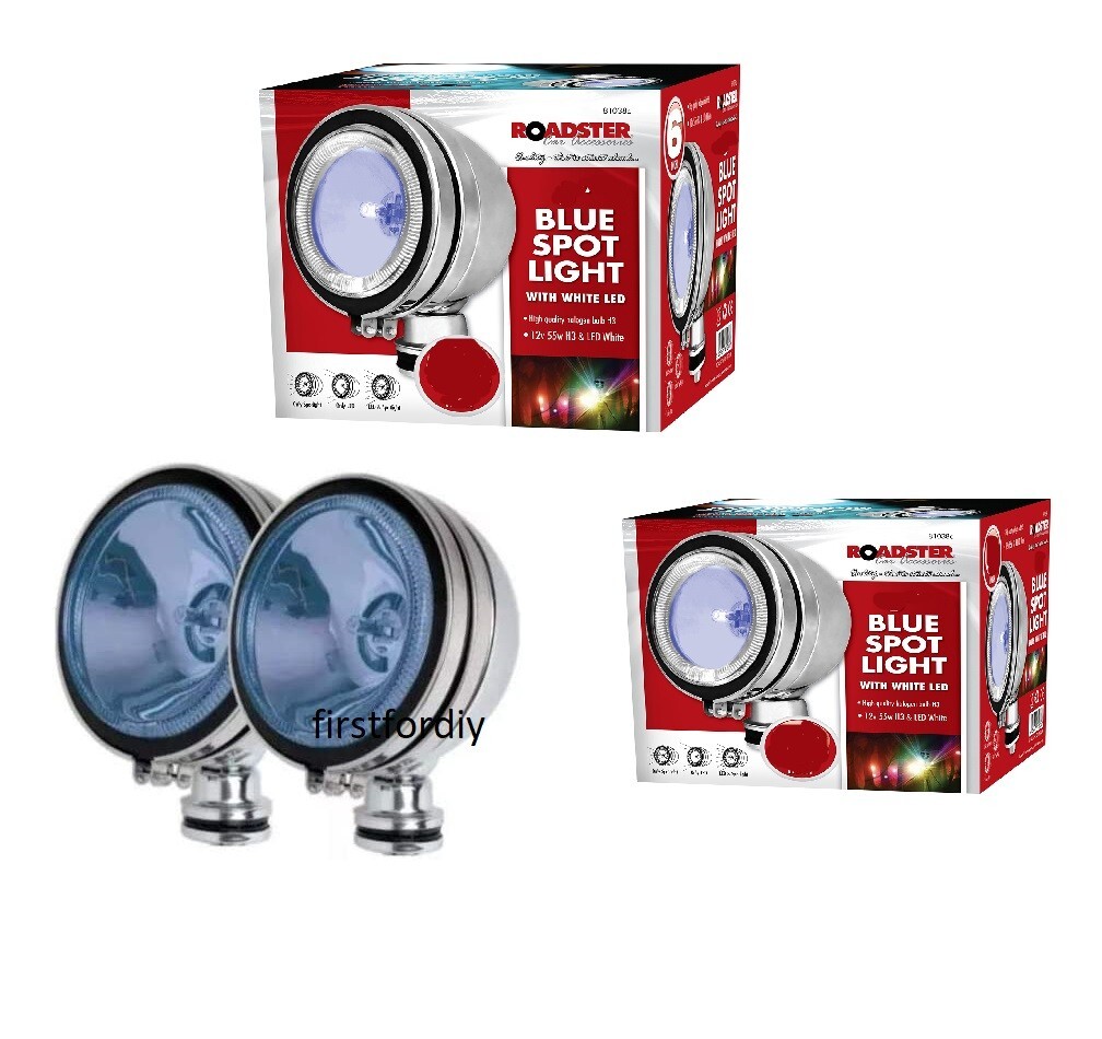 2x 4" CHROME BLUE ANGEL EYE HALOGEN SPOT LIGHT FOG CAR SPOT LIGHTS 4x4