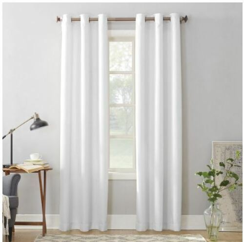 No. 918 Nathan Casual Textured Semi-Sheer Grommet Curtain Panel 48 in x 63 in - Picture 1 of 3
