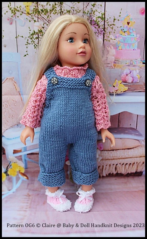 CUTE DUNGAREE OUTFIT FOR 18 INCH DOLL FITS OUR GENERATION AMERICAN GIRL DOLLS