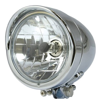 Open Box Bike-It Bullet Chrome Headlight H4