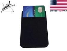 Lycra 3M Stick On Stretchy Credit Card Holder Pouch Any Position Phone Car Case